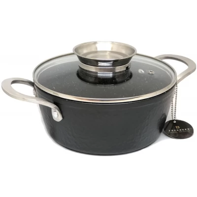 Кастрюля чеканная с крышкой Edenberg EB-3965 - 4.6 л/мрамор