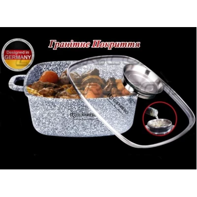 Сотейник квадратный с крышкой Edenberg EB-3973 - 4.4л/24см