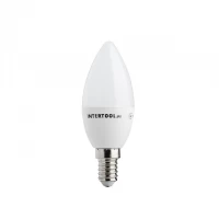 Лампа светодиодная LED C37, E14, 5Вт, 150-300В, 4000K, 30000ч, гарантия 3года. (Свеча) INTERTOOL LL-0152 Лампа светодиодная LED C37, E14, 5Вт, 150-300В, 4000K, 30000ч, гарантия 3года. (Свеча) INTERTOOL LL-0152