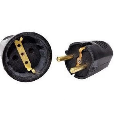 Разъем электрический латунь 10А250В гнездо+вилка папа-мама Китай