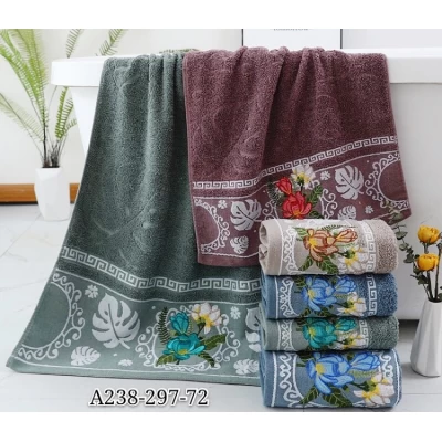 Полотенце махровое банное Цветочный принт