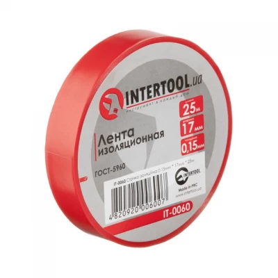 Лента изоляционная 0.15мм*17мм*25м красная INTERTOOL IT-0060