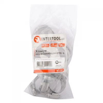 Хомут нержавеющая сталь 12,7 мм D 21-44 мм INTERTOOL TC-1122