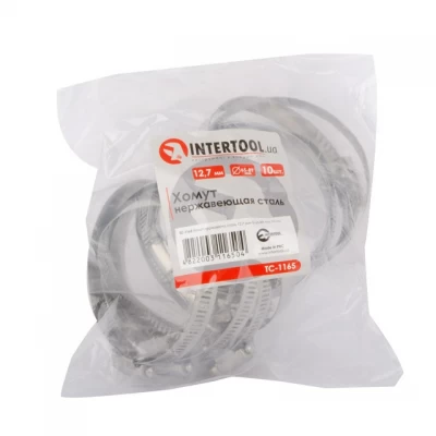 Хомут нержавеющая сталь 12,7 мм D 65-89 мм INTERTOOL TC-1165