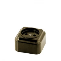 Розетка 1-я наружная РА10-ФК квадрат10А черная Киев