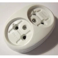 Розетка двойная 2РА16-У06 без заземления белая Житомир