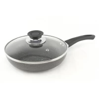 Сковорода 22 См С Крышкой,Мраморное Покрытие A-PLUS 1107