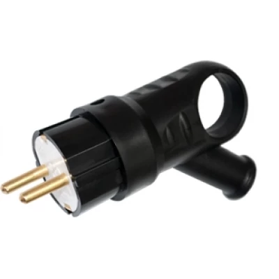 В16-385 Вилка угловая евро с кольцом(резина)16А Bylectrica