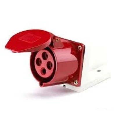 Takel 124 Розетка стационарная, наружная 32А, (380-415В) 4 контакта (3P+E), IP44, красная