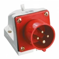 Takel 524 Вилка стационарная 32А, (380-415В) 4 контакта (3P+E), IP44, красная