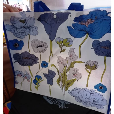 Сумка для покупок обшитая на кнопке, в ассортименте 44×36×12см Сумка для покупок обшитая на кнопке, в ассортименте 44×36×12см