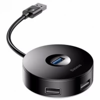 USB-хаб Baseus CAHUB-F AirJoy, USB-A → 1 × USB 3.0 + 3 × USB 2.0, кабель 10 см — CAHUB-F01 Black USB-хаб Baseus CAHUB-F AirJoy, USB-A → 1 × USB 3.0 + 3 × USB 2.0, кабель 10 см — CAHUB-F01 Black