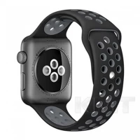 Ремінець Sport Nike — Apple Watch 42 mm | 44 mm | 45 mm | 49 mm — Black & Gray