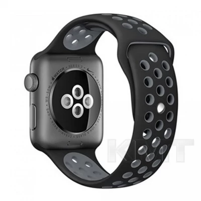 Ремінець Sport Nike — Apple Watch 42 mm | 44 mm | 45 mm | 49 mm — Black & Gray