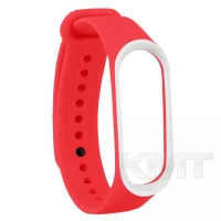 Ремінець Silicone Line — Xiaomi Mi Band 5 | 6 — Red & White