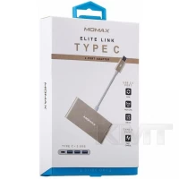 Momax (DHC1L) Type C Hub — Type C To 4 USB — 0.1m — Gold