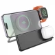 Magnetic Wireless Charger 3 in 1 Hoco CQ1 Geek folding for iWatch — black Magnetic Wireless Charger 3 in 1 Hoco CQ1 Geek folding for iWatch — black