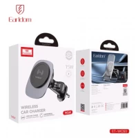 Автотримач магнітний на повітропровід з бездротовою зарядкою 15W Earldom ET-WC60