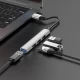USB HUB : USB C To 4 USB — Hoco HB26 — Metal grey USB HUB : USB C To 4 USB — Hoco HB26 — Metal grey