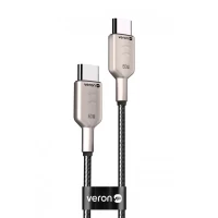 Кабель USB C to C 60W (1m) — Veron CC04 Nylon — Black Кабель USB C to C 60W (1m) — Veron CC04 Nylon — Black