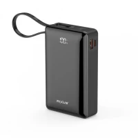 Power Bank 20000 mAh | 22.5W  —Rixus RXPB02B With USB-C Cable Built-in