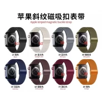 Ремінець Striped Magnetic Buckle Strap Apple Watch 42 mm 44 mm 45 mm 49 mm — Black