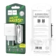 Home Charger 2.4A 2U Lightning Cable (1m) Hoco C73A — White