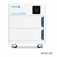 Гибридный инвертор VR-S51102 с двумя аккумуляторами 10,24KWh с корпусом на колесах  LiFePo4