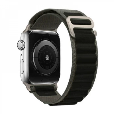 Ремінець Alpine Loop Design Apple Watch 42 mm 44 mm 45 mm 49 mm — Black & Gray