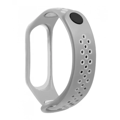 Ремінець Sport Nike Xiaomi Mi Band 3 ; 4 — Gray & White