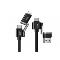 Кабель 4-в-1 (Lightning + Micro-USB + USB-C) 60 Вт (1 м) — Hoco U155