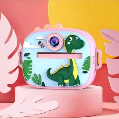Фотоаппарат детский Print Camera AM-300 — Dino Pink