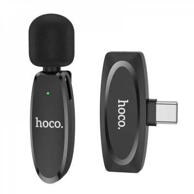 Wireless Digital Microphone Hoco L15 Type-C Crystal lavalier — Black Wireless Digital Microphone Hoco L15 Type-C Crystal lavalier — Black