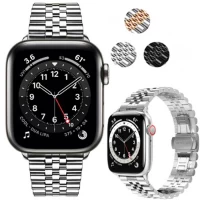Ремінець Rolex 5 Bead Apple Watch 42 mm 44 mm 45 mm 49 mm Silver