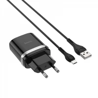 Home Charger | 18W | QC3.0 | Micro Cable (1m) — Hoco C12Q — Black Home Charger | 18W | QC3.0 | Micro Cable (1m) — Hoco C12Q — Black