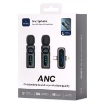 Беспроводной микрофон для телефона USB C+Lightning — Wiwu Wi-WM007