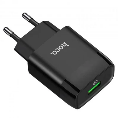 Home Charger | 18W | QC3.0 — Hoco C72Q — Black Home Charger | 18W | QC3.0 — Hoco C72Q — Black