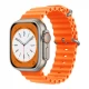 Ремінець Ocean Band Design Apple Watch 42 mm 44 mm 45 mm 49 mm — Orange & Midnight Blue