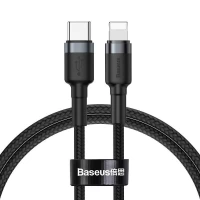 Кабель USB C to Lightning 20W PD (1m) Baseus (CATLKLF) Cafule Series — CATLKLF-G1 Gray & Black Кабель USB C to Lightning 20W PD (1m) Baseus (CATLKLF) Cafule Series — CATLKLF-G1 Gray & Black