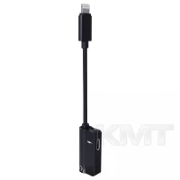 Adapter Lightning To 3.5mm & Lightning — MY019 — Black