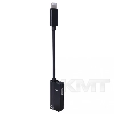 Adapter Lightning To 3.5mm & Lightning — MY019 — Black