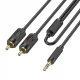 Cable Aux to 2 RCA (1m) Hoco UPA28 — Black