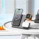 Magnetic Wireless Charger 3 in 1 Hoco CQ1 Geek folding for iWatch — black Magnetic Wireless Charger 3 in 1 Hoco CQ1 Geek folding for iWatch — black