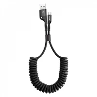 Кабель USB C 2A (1m) Baseus (CATSR-01) Fish-eye Spring Data Black