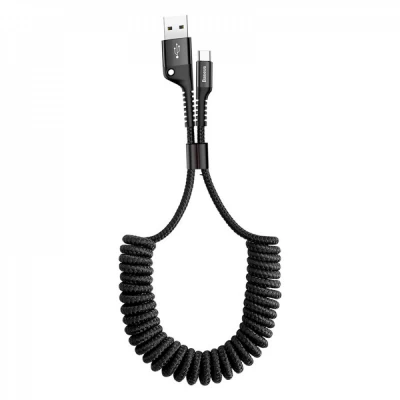 Кабель USB C 2A (1m) Baseus (CATSR-01) Fish-eye Spring Data Black Кабель USB C 2A (1m) Baseus (CATSR-01) Fish-eye Spring Data Black
