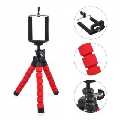 Гибкий мини-штатив тринога трипод для телефона и камеры (осьминог, паук) GoPro экшн камеры 25 см — Red