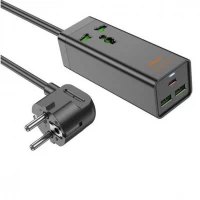 Мережевий фільтр 2500W 2U | 1P | 1C 30W | 1.5m — Hoco AC9A — Black