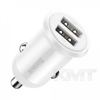 Baseus (CCALLP-01) Grain Pro Car Charger (Dual USB 4.8A ) Black — CCALLP-02 White