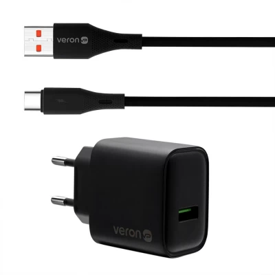 Home Charger | 18W | 1U | USB C Cable (1m) — Veron VR-C15Q