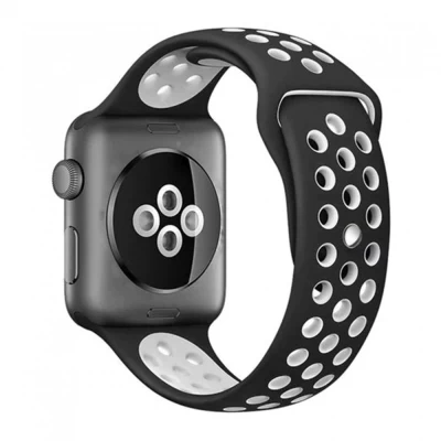 Ремінець Sport Nike — Apple Watch 42 mm | 44 mm | 45 mm | 49 mm — Black & White